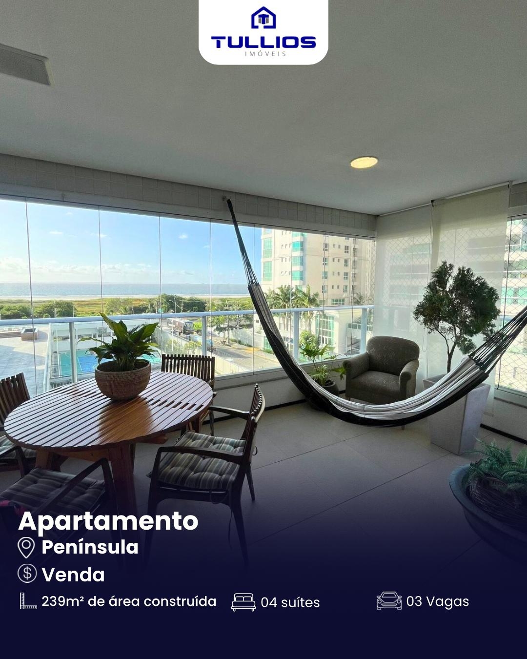 Apartamento à venda na Península – Alto padrão, vista mar e porteira fechada.
