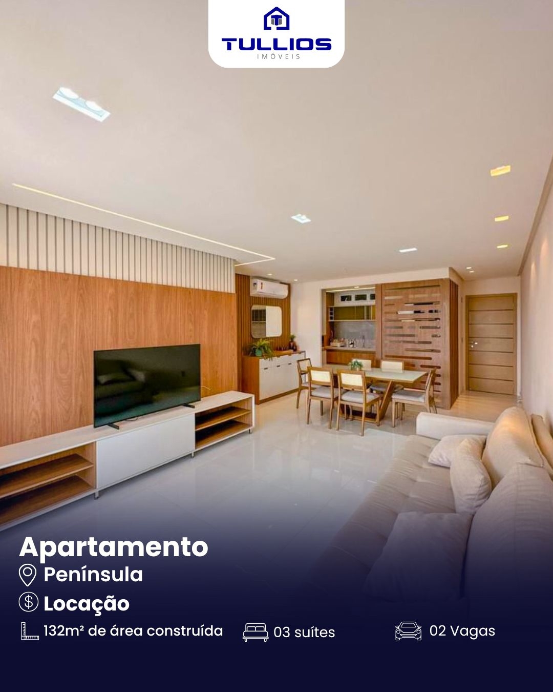 BELÍSSIMO APARTAMENTO DE ALTO LUXO PARA LOCAÇÃO NA PENÍNSULA